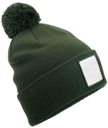 Beechfield Applique Patch Pom Beanie