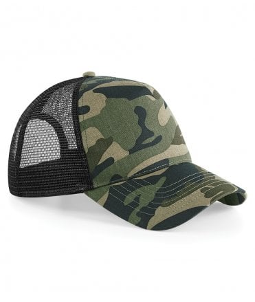 Beechfield Camo Snapback Trucker Cap