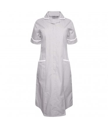 Ladies REGULAR SIZE Striped Dress with Round Collar