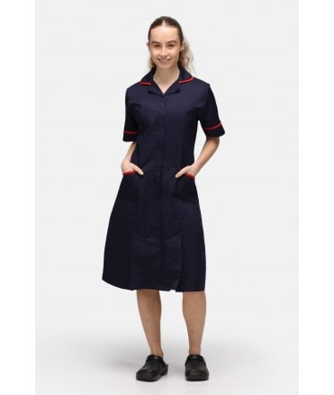 Ladies SHORT SIZE Dress with Round Collar