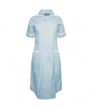 Ladies SHORT SIZE Striped Dress with Round Collar