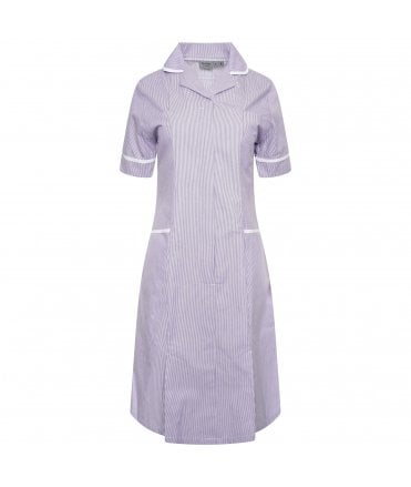 Ladies TALL SIZE Striped Dress with Round Collar