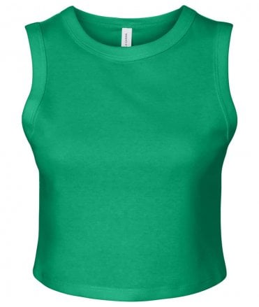 Bella Ladies Micro Rib Muscle Crop Tank Top