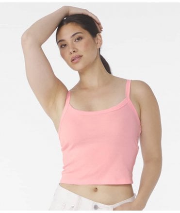Bella Ladies Micro Rib Spaghetti Strap Tank Top