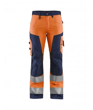 Blaklader Ladies High Vis Trousers Without Nail Pockets