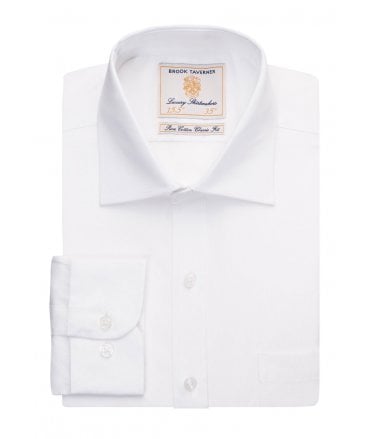 Brook Taverner Cheadle Single Cuff Shirt Cotton Poplin