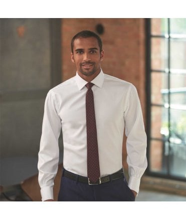 Brook Taverner Prato Slim Fit Shirt Cotton Herringbone