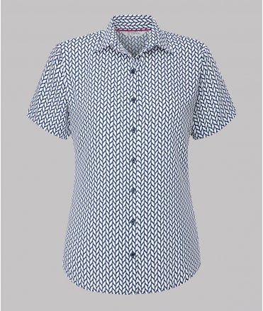 Disley Ava Ladies Short Sleeve Printed Blouse