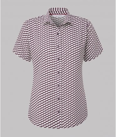 Disley Ava Ladies Short Sleeve Printed Blouse