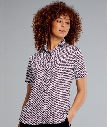 Disley Ava Ladies Short Sleeve Printed Blouse