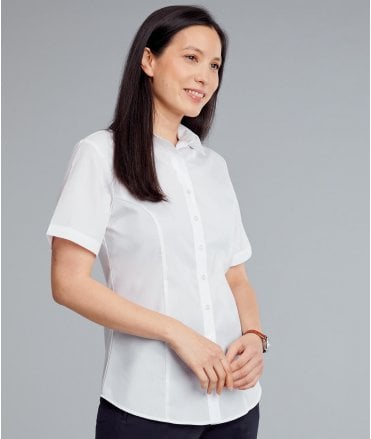 Disley Dervla White Non Iron Short Sleeve Blouse