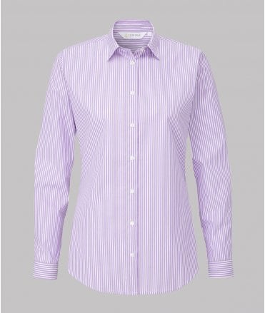 Disley Iona Lilac And White Stripe Long Sleeve Blouse