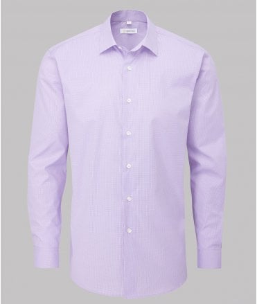 Disley Killay Lilac And White Houndstooth Check Long Sleeve Shirt