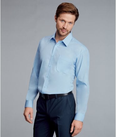 Disley Larne Classic Collar Long Sleeve Cotton Rich Shirt