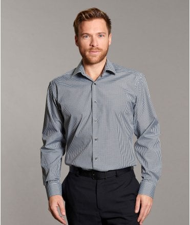 Disley Lurgan Black And White Gingham Long Sleeve Shirt
