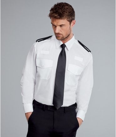 Disley Men's Security Long Sleeve Shirt With Radio Loops And Loop And Button Shoulders For Epaulettes