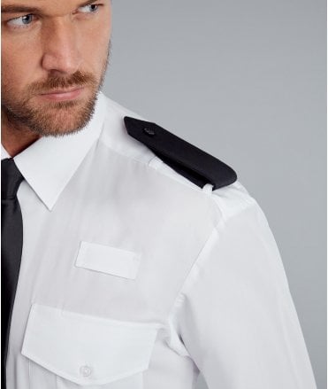 Disley Men's Security Short Sleeve Shirt With Radio Loops And Loop And Button Shoulders For Epaulettes
