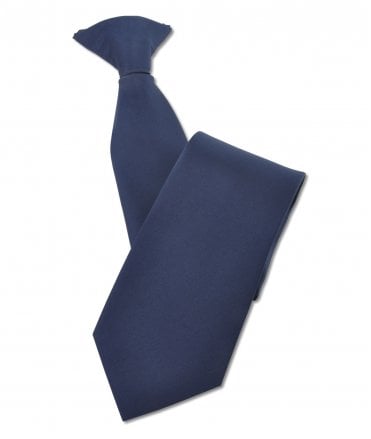 Disley Plain Navy Polyester Classic Clip On Tie