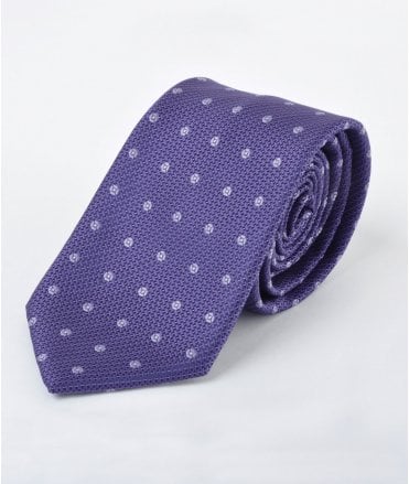 Disley Purple Spot Polyester Standard Tie