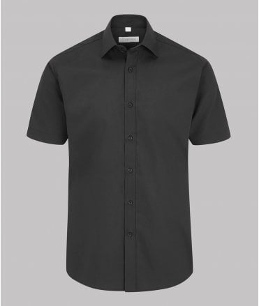 Disley Rathlin Semi Cutaway Collar Short Sleeve Cotton Rich Shirt