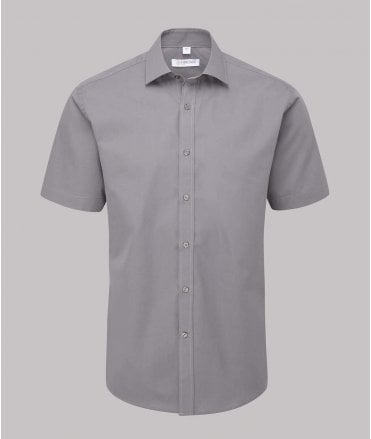 Disley Rathlin Semi Cutaway Collar Short Sleeve Cotton Rich Shirt
