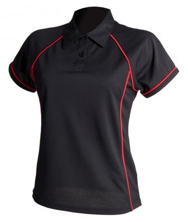 Finden and Hales Ladies Performance Piped Polo Shirt