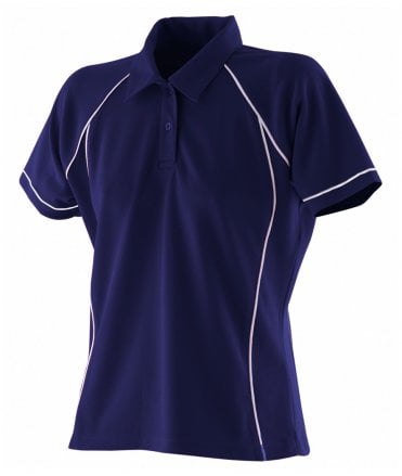 Finden and Hales Ladies Performance Piped Polo Shirt