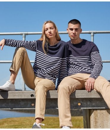 Front Row Unisex Long Sleeve Breton Striped T-Shirt
