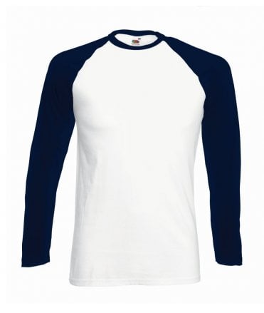 Fruit of the Loom Contrast Long Sleeve Baseball T-Shirt