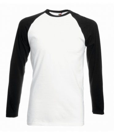 Fruit of the Loom Contrast Long Sleeve Baseball T-Shirt