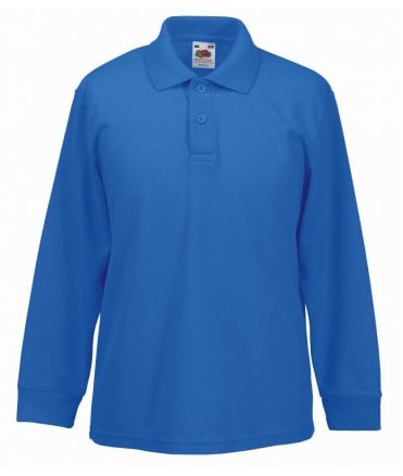 Fruit of the Loom Kids Long Sleeve Poly/Cotton Pique Polo Shirt