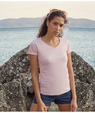 Fruit of the Loom Lady Fit Value V Neck T-Shirt