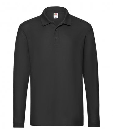 Fruit of the Loom Premium Long Sleeve Cotton Pique Polo Shirt