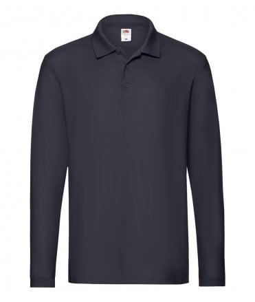Fruit of the Loom Premium Long Sleeve Cotton Pique Polo Shirt