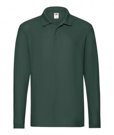 Fruit of the Loom Premium Long Sleeve Cotton Pique Polo Shirt