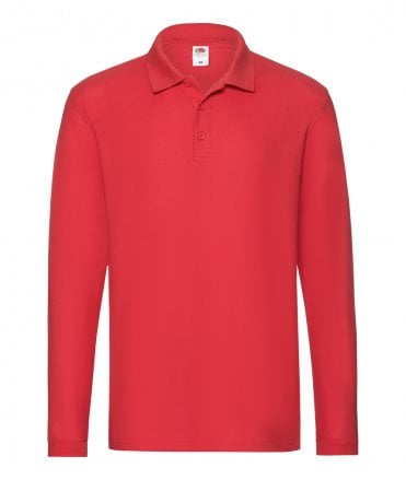 Fruit of the Loom Premium Long Sleeve Cotton Pique Polo Shirt