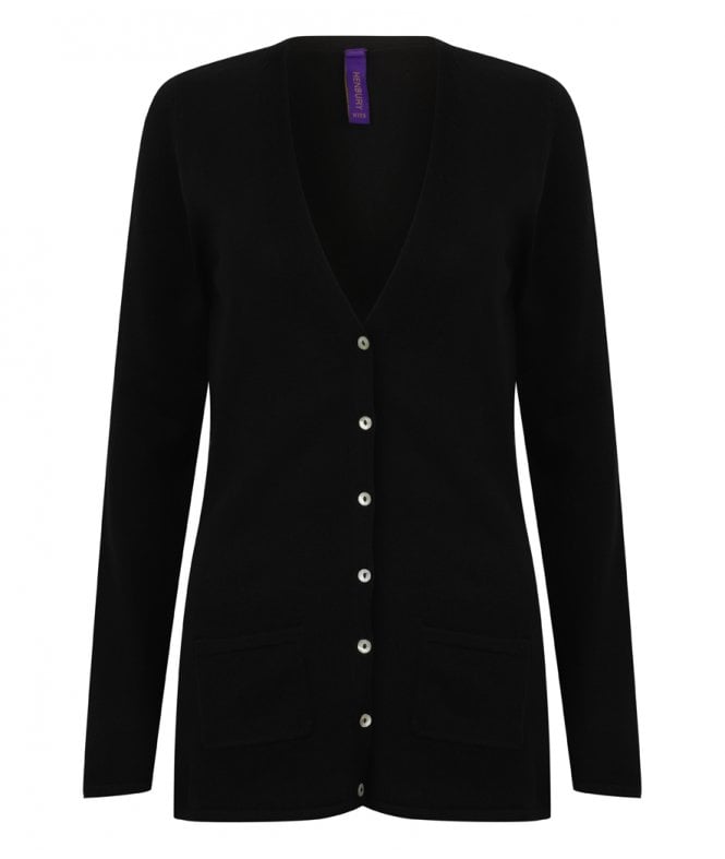 Henbury  Ladies Cotton Acrylic V Neck Cardigan