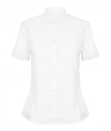 Henbury Ladies Modern Short Sleeve Regular Fit Oxford Shirt