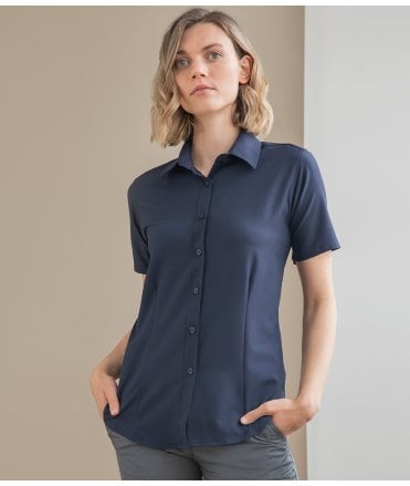 Henbury Ladies Short Sleeve Wicking Shirt