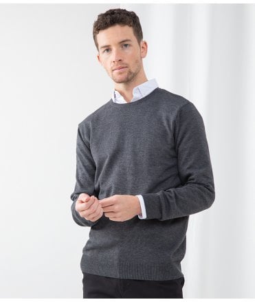 Henbury Lightweight Cotton Acrylic Crew Neck Sweater