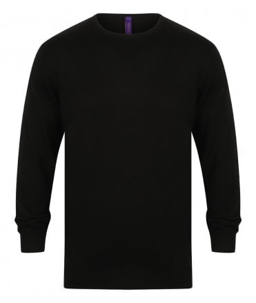 Henbury Lightweight Cotton Acrylic Crew Neck Sweater