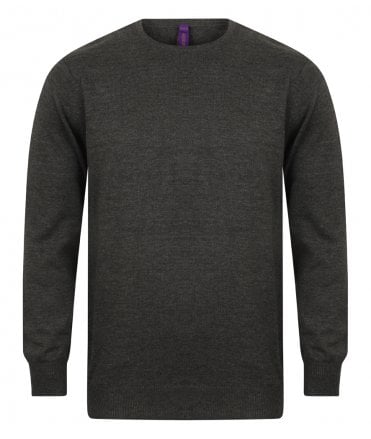 Henbury Lightweight Cotton Acrylic Crew Neck Sweater
