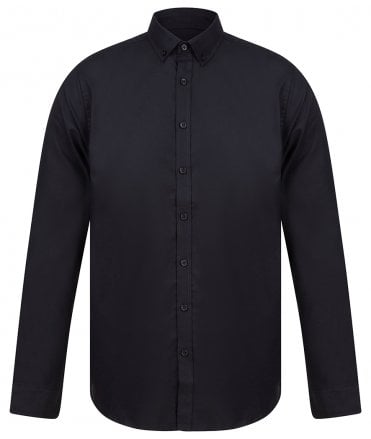 Henbury Modern Long Sleeve Slim Fit Oxford Shirt