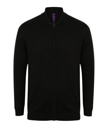 Henbury Unisex Knitted Bomber Jacket