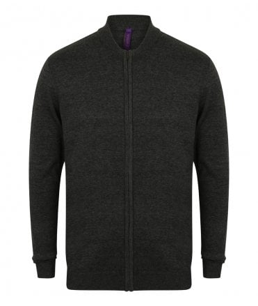 Henbury Unisex Knitted Bomber Jacket