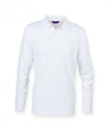 Henbury Unisex Long Sleeve Coolplus Pique Polo Shirt