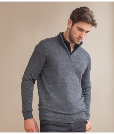 Henbury Zip Neck Sweater