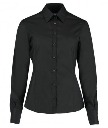 Kustom Kit Ladies Long Sleeve Tailored Business Shirt