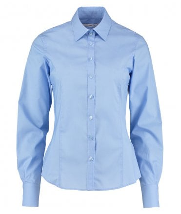 Kustom Kit Ladies Long Sleeve Tailored Business Shirt