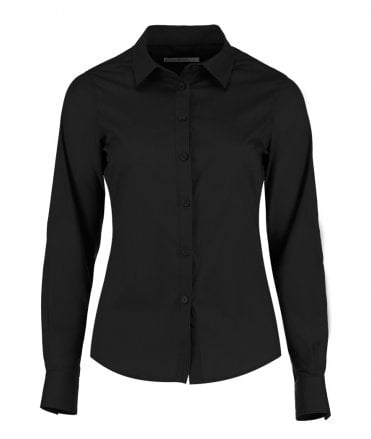 Kustom Kit Ladies Long Sleeve Tailored Poplin Shirt